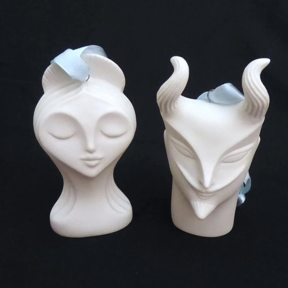 NEW JONATHAN ADLER NAUGHTY & NICE ANGEL DEVIL PORCELAIN ORNAMENT SET